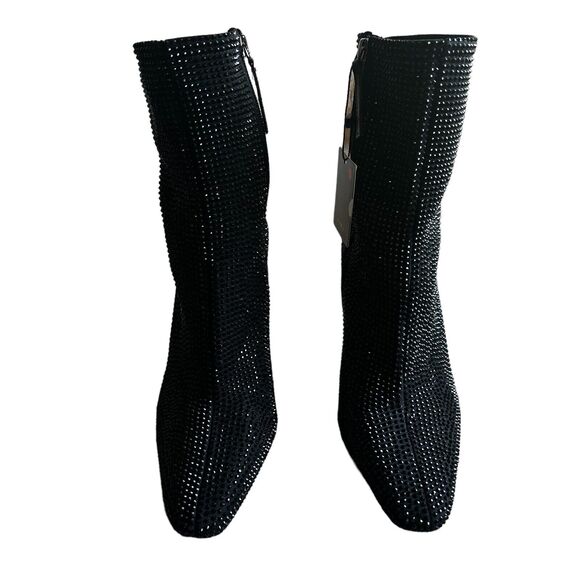 NWT ZARA Women’s Black Rhinestone Heeled Ankle Boots Size 8.5 US 38-39 EU - Picture 12 of 16